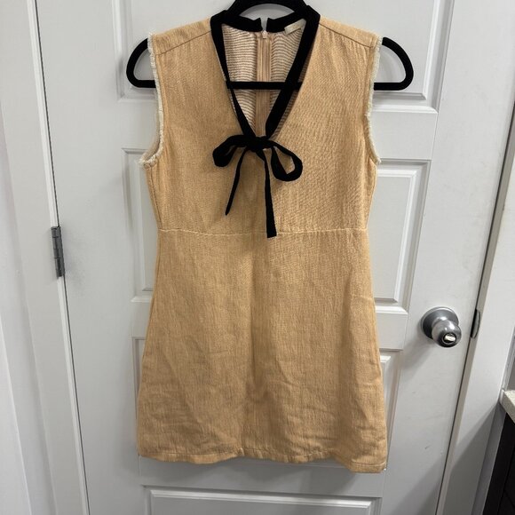 MAJE RIKOU V-NECK CHENILLE DRESS IN NUDE SIZE 1 - Picture 1 of 6